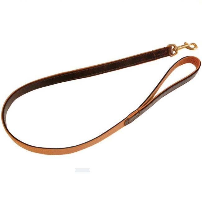 BROWN LEATHER PADDED LEAD 16MM X 110