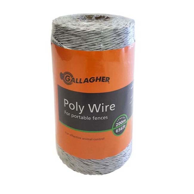 GALLAGHER SUPER 6 WHITE POLYWIRE 200MTS