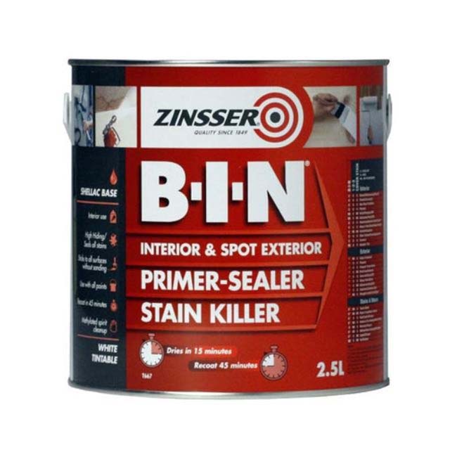 ZINSSER RED BIN PRIMER SEALS - 2.5 LITRES