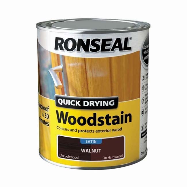 RONSEAL QUICK DRYING WOODSTAIN WALNUT SATIN 750ML