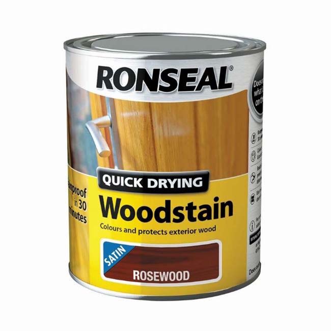 RONSEAL QUICK DRYING WOODSTAIN ROSEWOOD SATIN 750ML