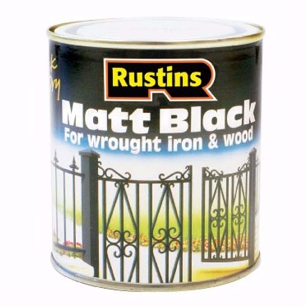 RUSTINS WROUGHT IRON & WOOD PAINT MATT BLACK 2.5LTR