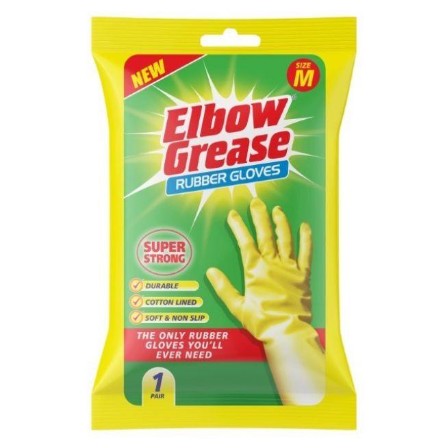 ELBOW GREASE MEDIUM RUBBER GLOVES 1 PACK