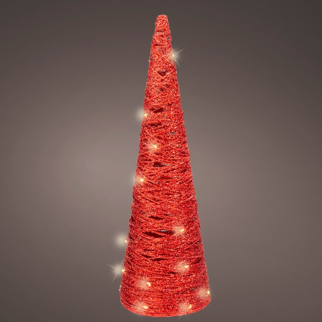 MICRO LED CONE PAPER STEADY BATT OPERATED INDOOR 38CM RED