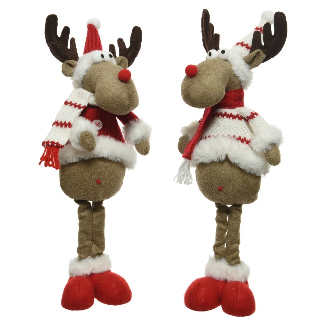 DEER POLYESTER WITH HAT, WITH SCARF 43CM