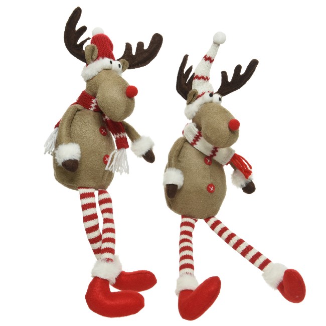 DEER POLYESTER WITH HAT, WITH SCARF 49CM