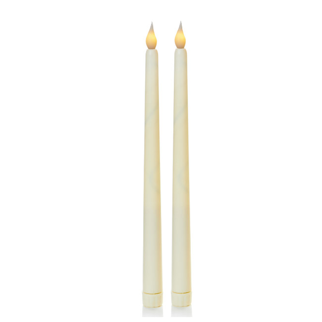 BATT OPERATED CANDLES W/FLICKERING LED 2 PACK 27.5CM
