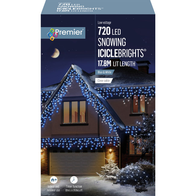 SNOWING ICICLEBRIGHTS 720L TIMER BLUE AND WHITE 