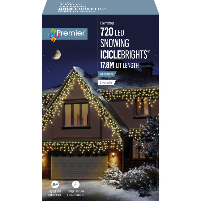 SNOWING ICICLEBRIGHTS 720L TIMER WARM WHITE