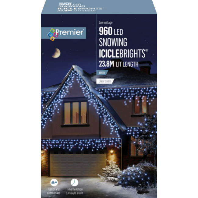 SNOWING ICICLBRIGHTS 960L TIMER WHITE