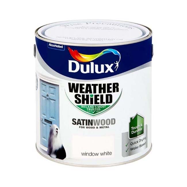 DULUX EXTERIOR SATINWOOD WINDOW WHITE 2.5LTR