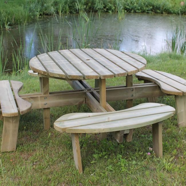AVOCA EIGHT SEATER ROUND PICNIC TABLE