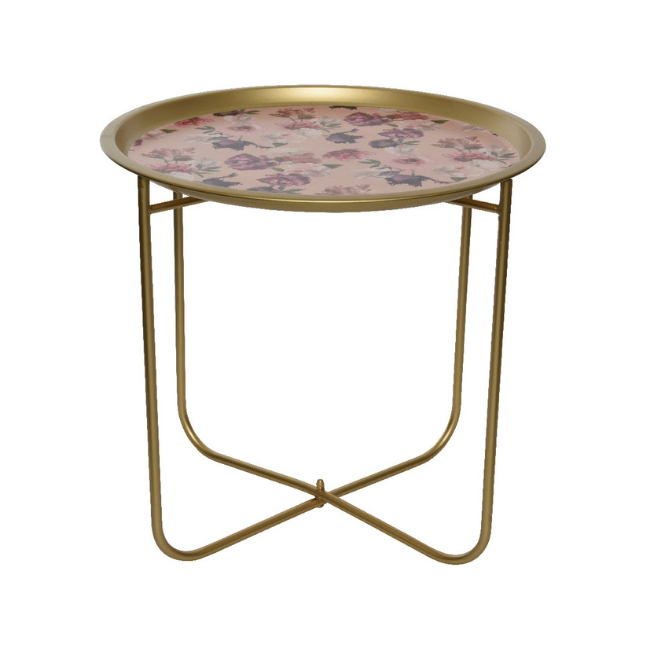DECO IRON TABLE PINK DETAIL