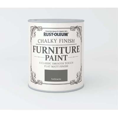 RUSTOLEUM CHALKY FINISH FURNITURE PAINT ANTHRACITE 750ML