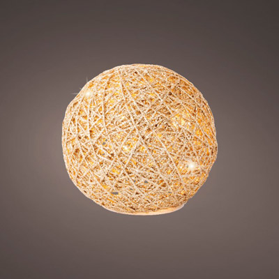 MICRO LED BALL PAPER STEADY BATT OPERATED INDOOR 15CM GOLD WW