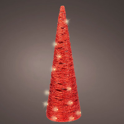 MICRO LED CONE PAPER STEADY BATT OPERATED INDOOR 58CM RED