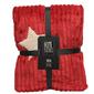 SHERPA STAR EMBROIDERY THROW FLANNEL RED