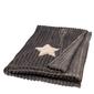SHERPA STAR EMBROIDERY THROW FLANNEL GREY