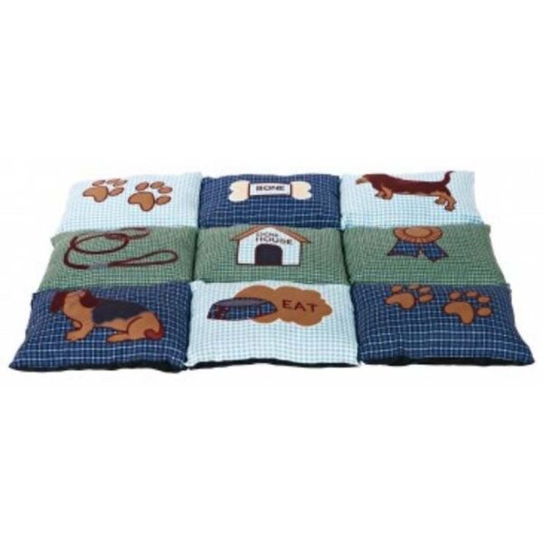PATCHWORK BLANKET BLUE/GREEN 80X55CM
