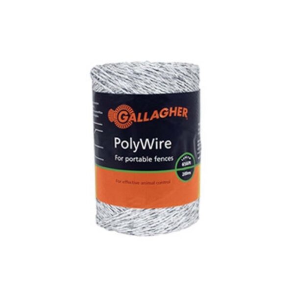 GALLAGHER SUPER 6 WHITE POLYWIRE - 500 MTS