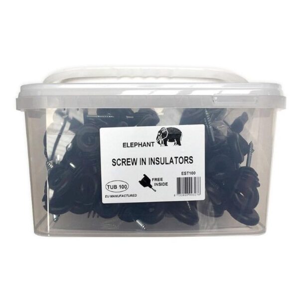 ELEPHANT SCREW-IN INSULATOR TUB (100) WITH CHUCK DRILL
