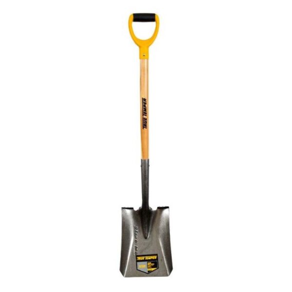 TRUE TEMPER SQUARE MOUTH SHOVEL WOOD HANDLE D GRIP