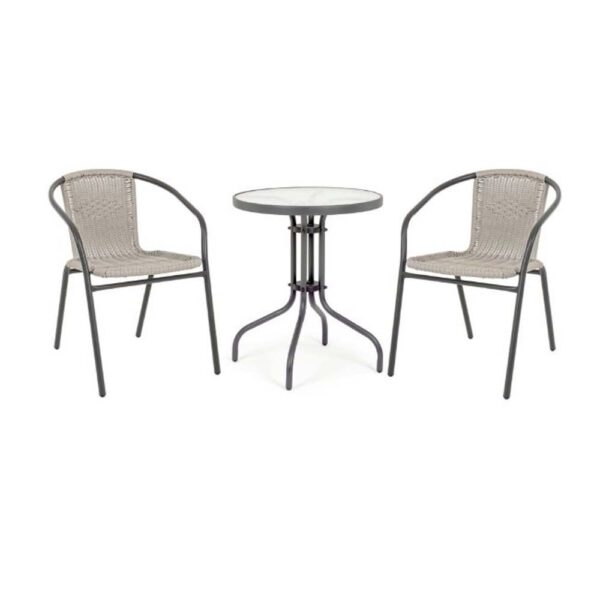 RATTAN BISTRO SET BEIGE