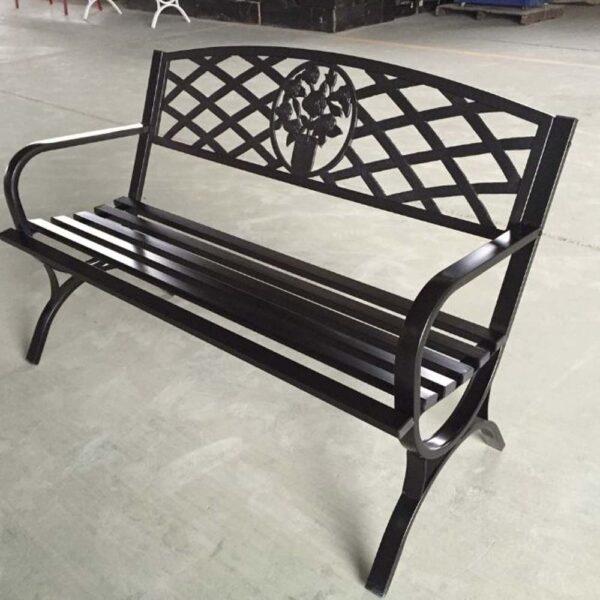 METAL FLORAL BENCH