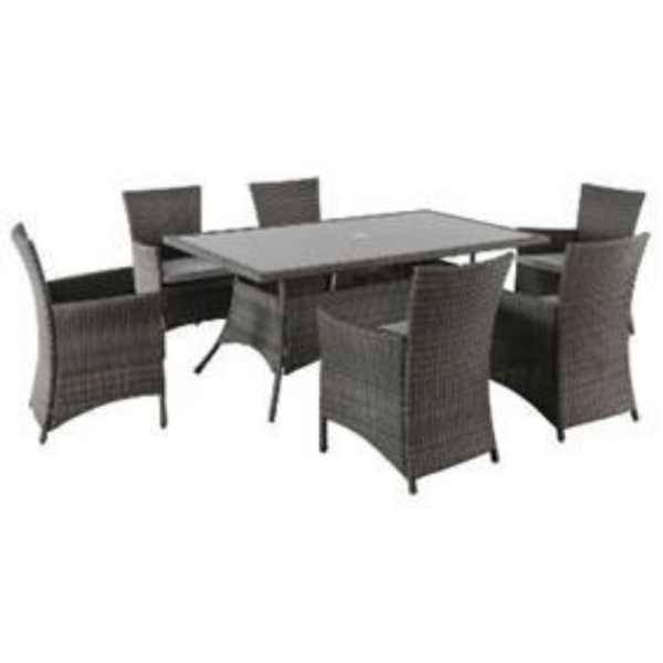 POLYWOOD 6 SEATER RATTAN DINING SET