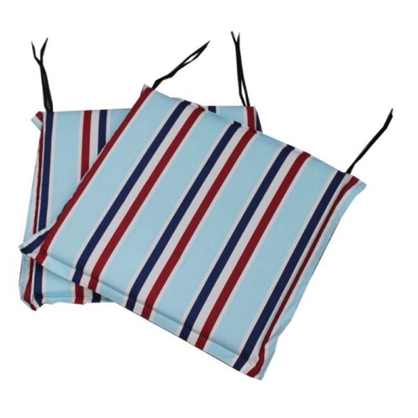 2 SEAT PADS 5CM VALANCE BORDEAUX BLUE