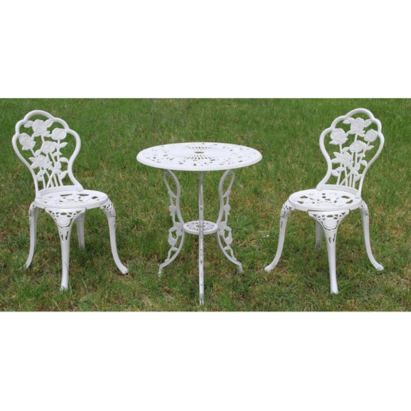 VICTORIAN STYLE WHITE BISTRO SET