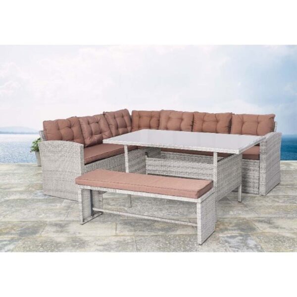 NINE SEATER OUTDOOR CORNER DINING SET