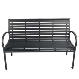 POLYWOOD SLATTED BLACK BENCH