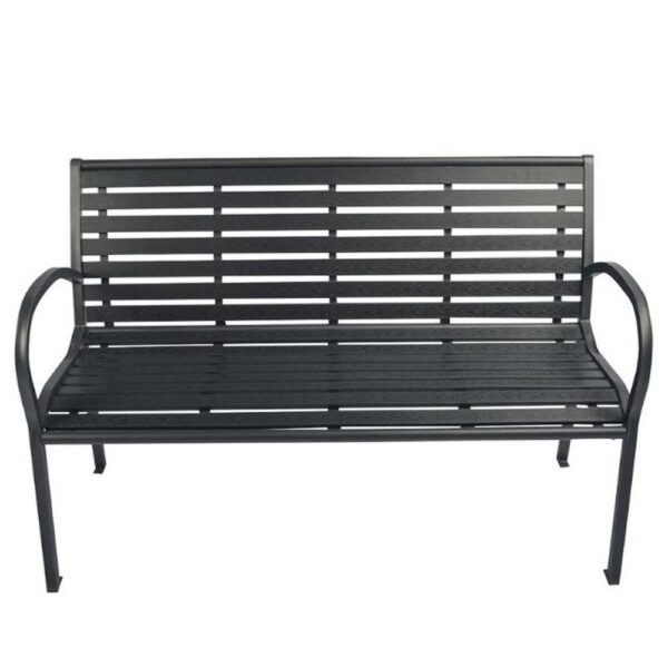 POLYWOOD SLATTED BLACK BENCH
