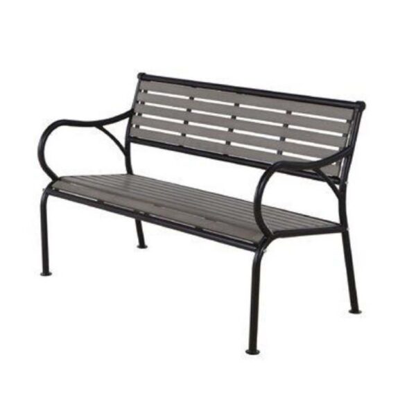 POLYWOOD SLATTED GREY BENCH