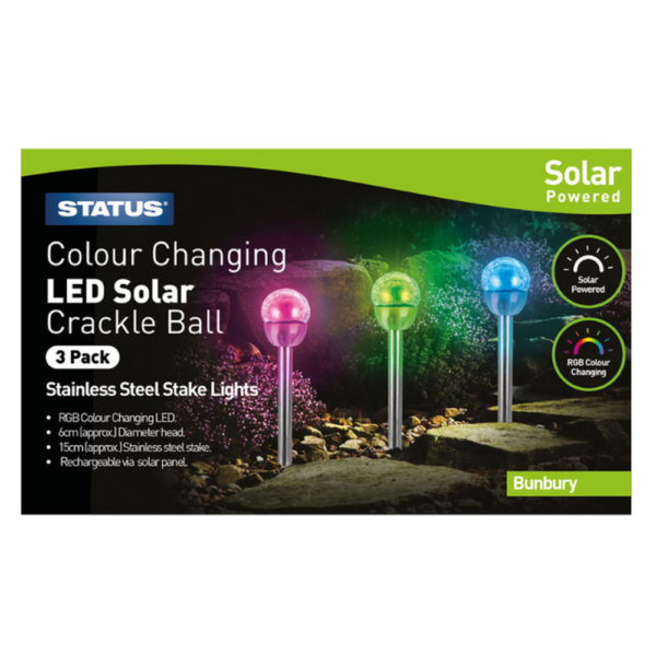 SOLAR COLOUR CRACKLE STAKE LIGHT