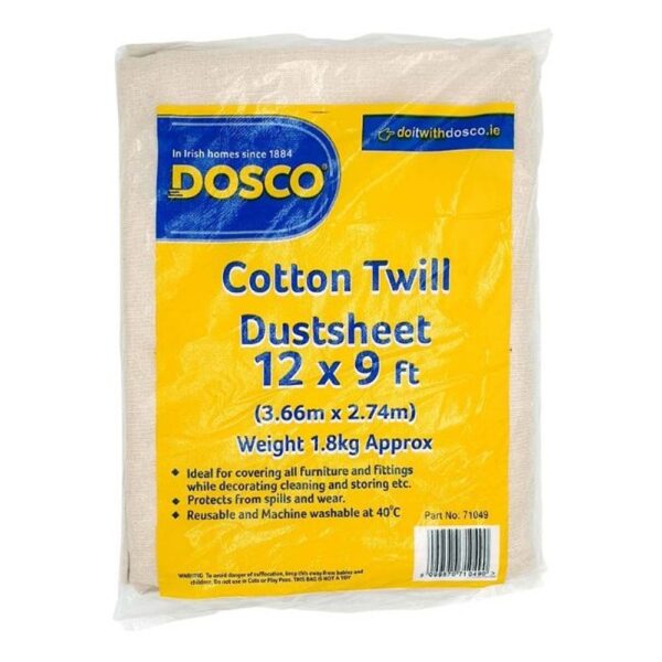 DOSCO COTTON TWILL DUST SHEET 12FT X 9FT