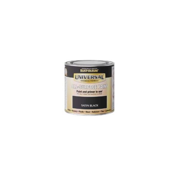 RUSTOLEUM UNIVERSAL ALL SURFACE PAINT SATIN BLACK 250ML