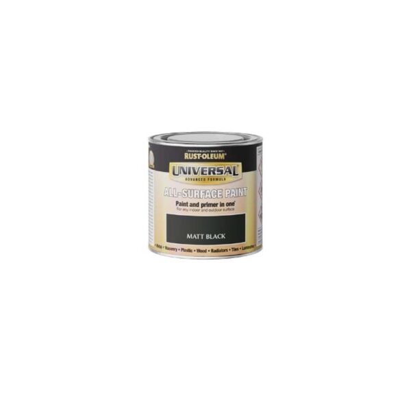 RUSTOLEUM UNIVERSAL ALL SURFACE PAINT MATT BLACK 250ML