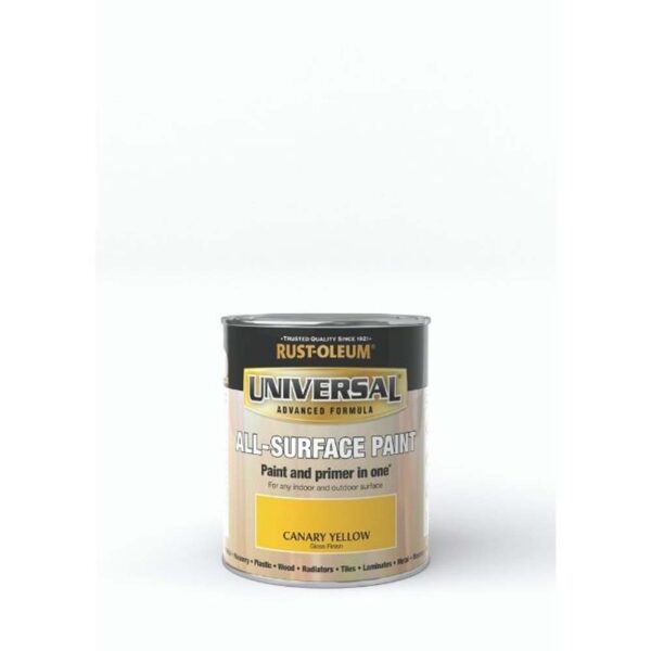RUSTOLEUM UNIVERSAL ALL SURFACE PAINT GLOSS CANARY YELLOW 750ML