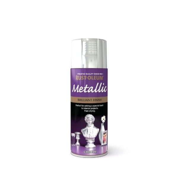 RUSTOLEUM METALLIC BRILLIANT CHROME SPRAY PAINT 400ML