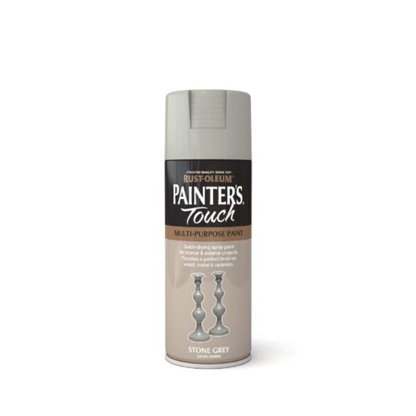 RUSTOLEUM PAINTERS TOUCH SPRAY PAINT SATIN STONE GREY 400ML