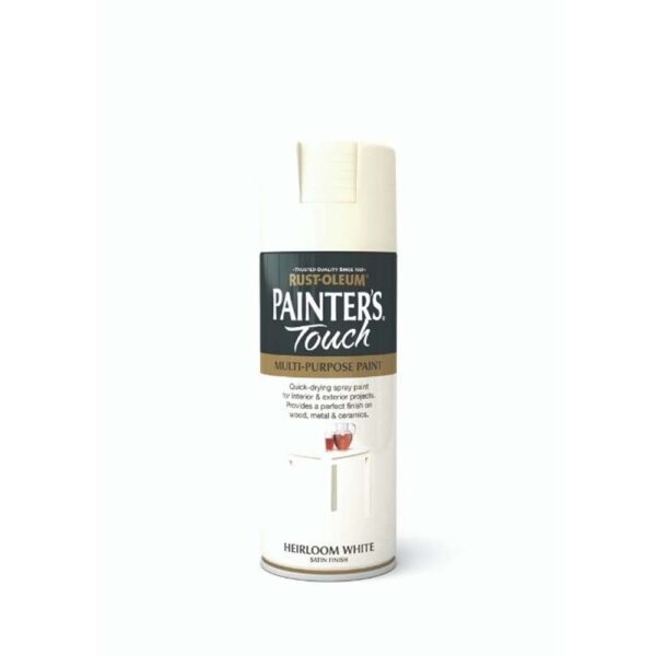 RUSTOLEUM PAINTERS TOUCH SPRAY PAINT SATIN HEIRLOOM WHITE 400ML