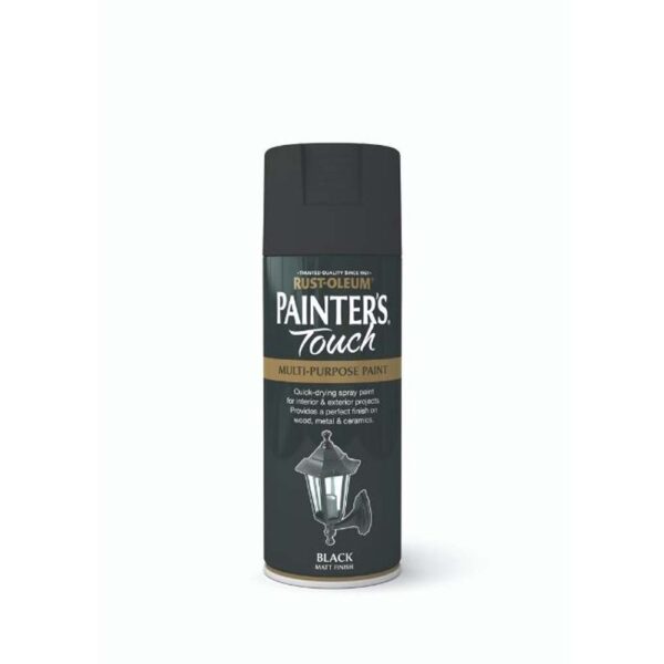 RUSTOLEUM PAINTERS TOUCH SPRAY PAINT MATT BLACK 400ML