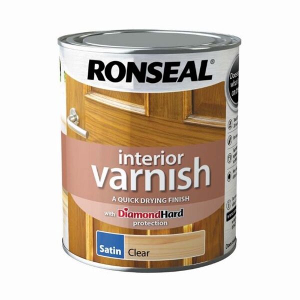 RONSEAL INTERIOR VARNISH CLEAR SATIN 750ML