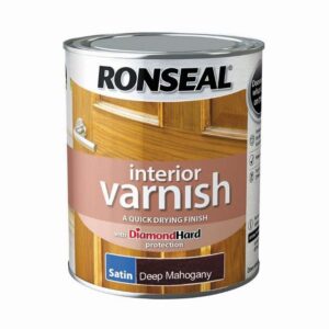 RONSEAL INTERIOR VARNISH SATIN DEEP MAHOGANY 750ML