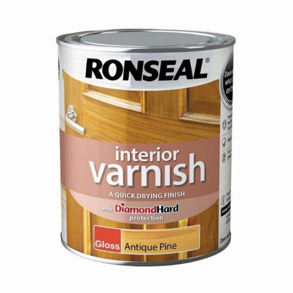 RONSEAL INTERIOR VARNISH GLOSS ANTIQUE PINE 750ML