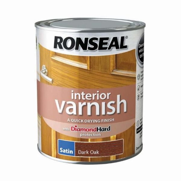 RONSEAL INTERIOR VARNISH SATIN DARK OAK 750ML
