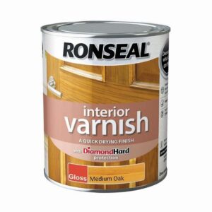 RONSEAL INTERIOR VARNISH GLOSS MEDIUM OAK 750ML