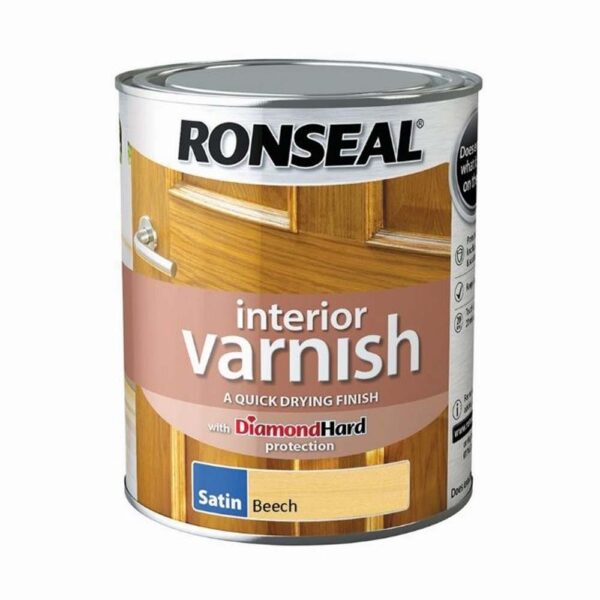 RONSEAL INTERIOR VARNISH SATIN BEECH 750ML